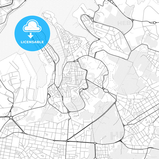 Vector PDF map of Bormla, Malta