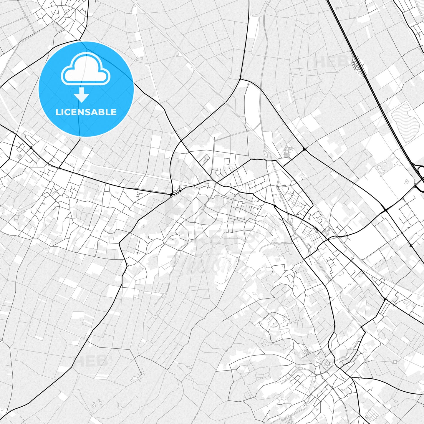 Vector PDF map of Bornheim, Germany