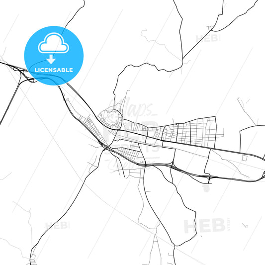 Vector PDF map of Bozüyük, Turkey