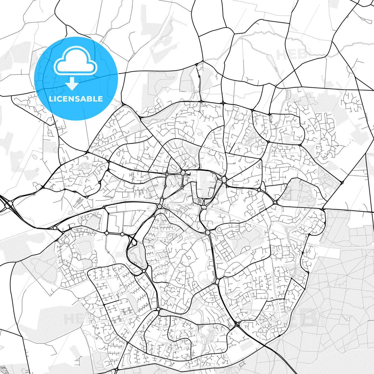 Vector PDF map of Bracknell, England