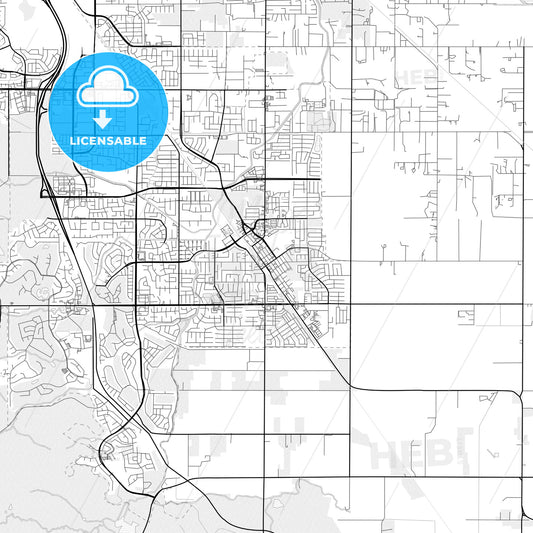 Vector PDF map of Brentwood, California, United States