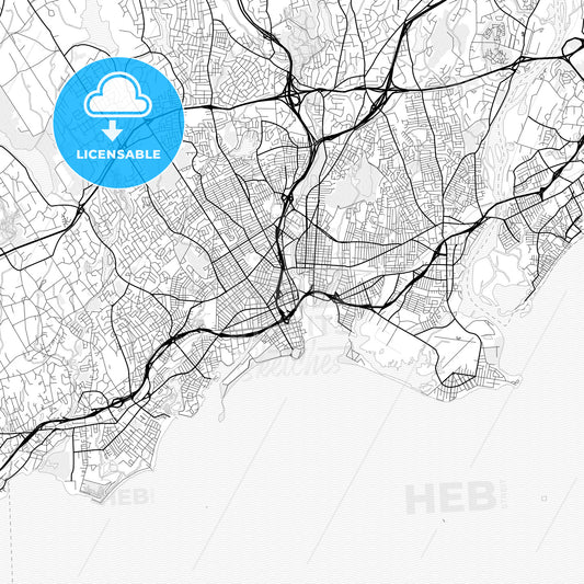 Vector PDF map of Bridgeport, Connecticut, United States