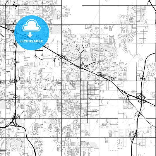 Vector PDF map of Broken Arrow, Oklahoma, United States