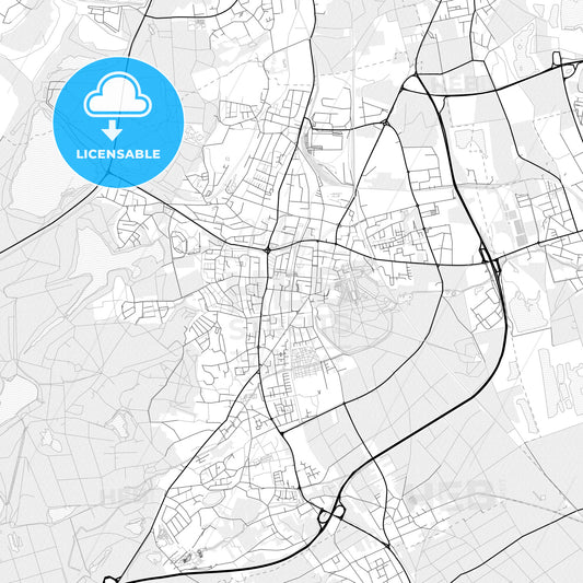 Vector PDF map of Bruhl, Germany