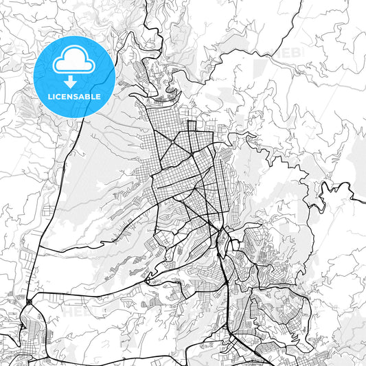 Vector PDF map of Bucaramanga, Colombia