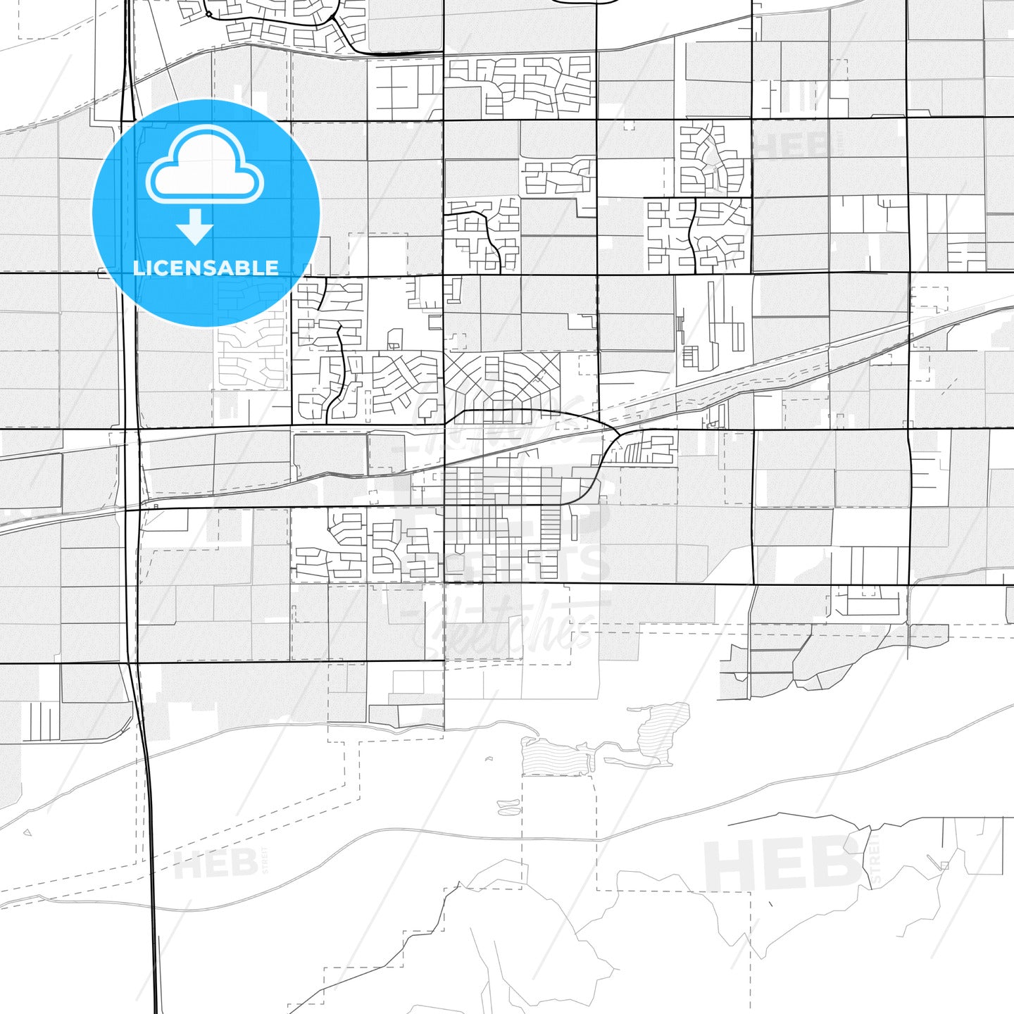 Vector PDF map of Buckeye, Arizona, United States