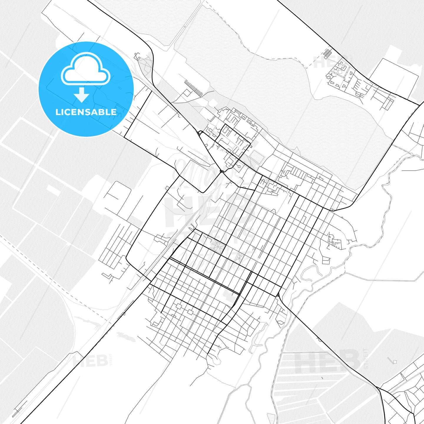 Vector PDF map of Budyonnovsk, Russia