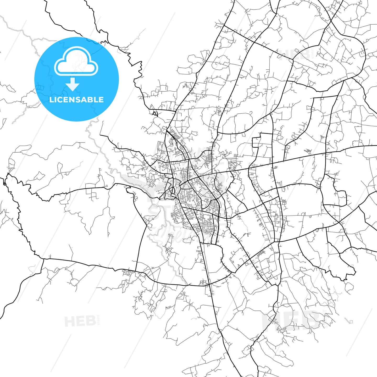 Vector PDF map of Bukittinggi, Indonesia