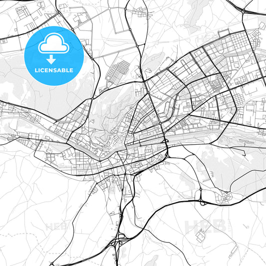 Vector PDF map of Burgos, Spain