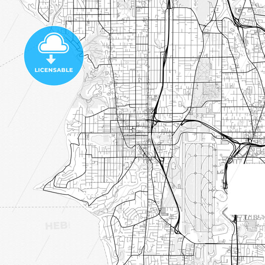 Vector PDF map of Burien, Washington, United States