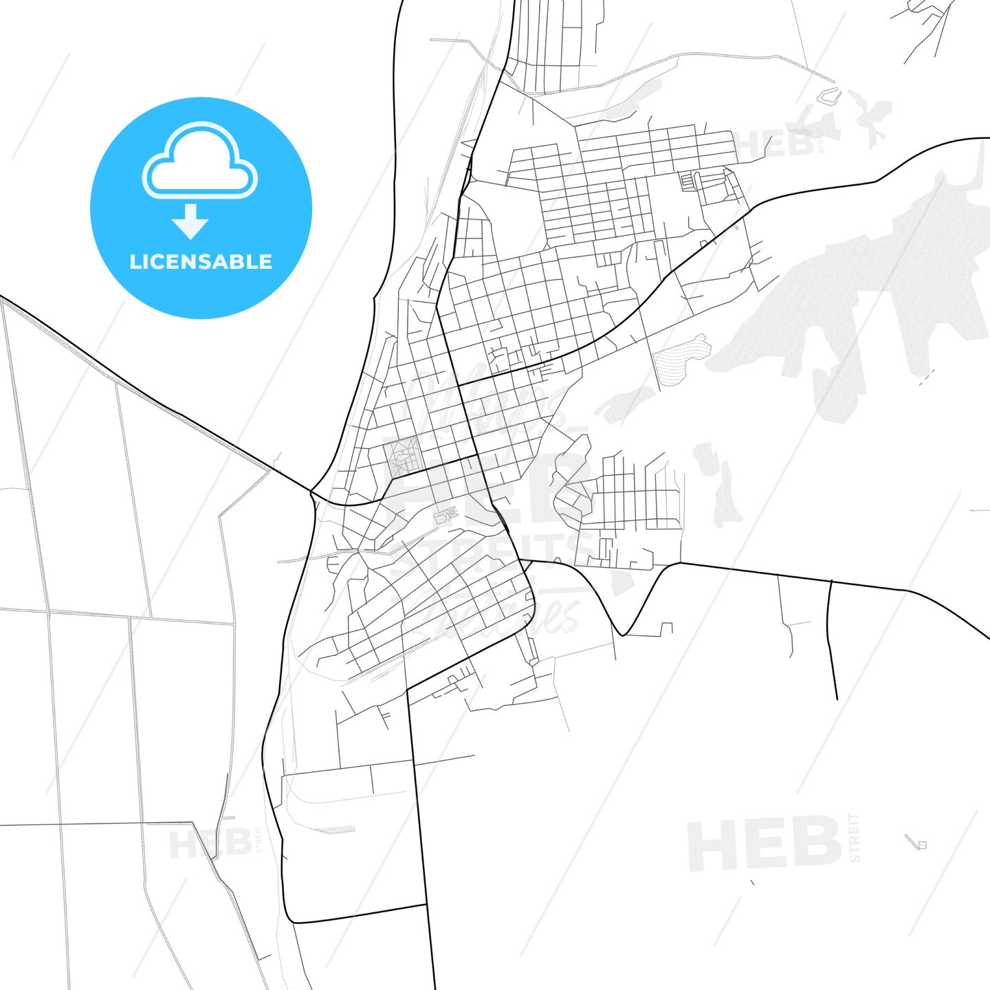 Vector PDF map of Cahul, Moldova