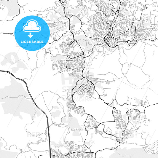 Vector PDF map of Caieiras, Brazil