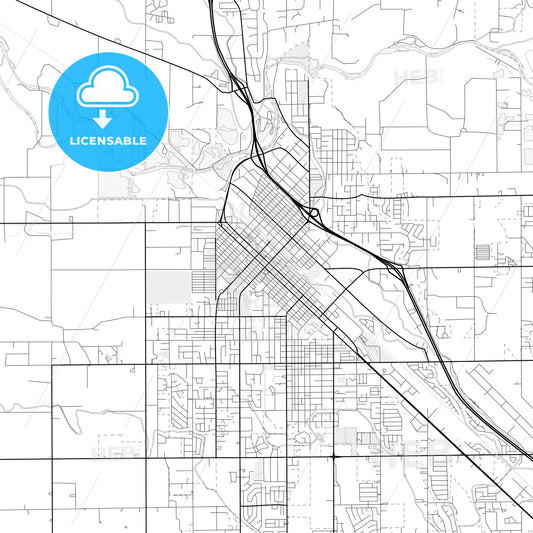 Vector PDF map of Caldwell, Idaho, United States