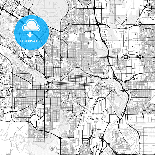 Vector PDF map of Calgary, Canada