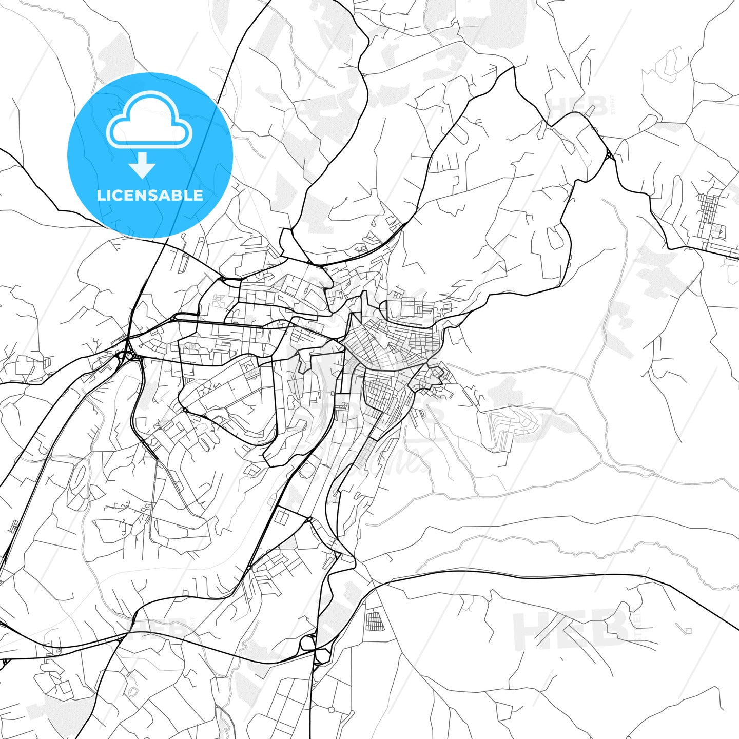 Vector PDF map of Caltanissetta, Italy