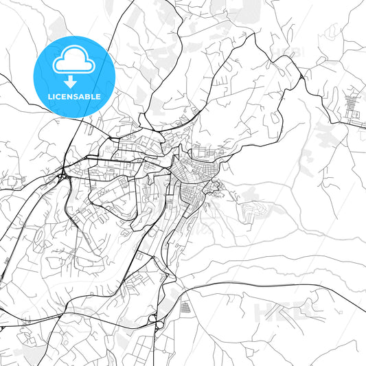 Vector PDF map of Caltanissetta, Italy