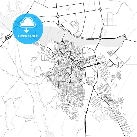 Vector PDF map of Camacari, Brazil