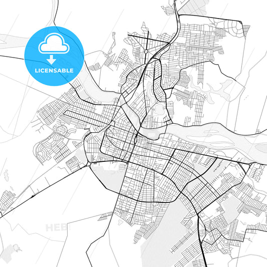 Vector PDF map of Campos dos Goytacazes, Brazil