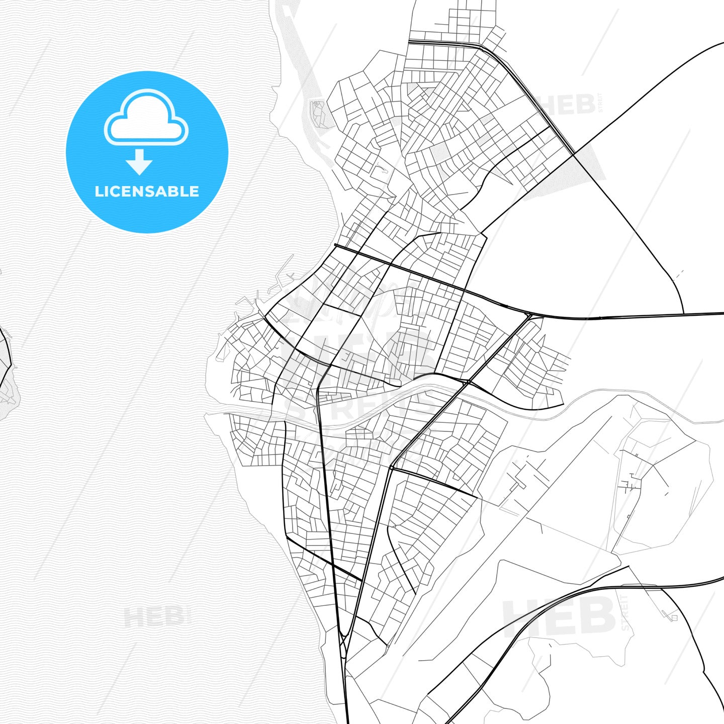 Vector PDF map of Çanakkale, Turkey