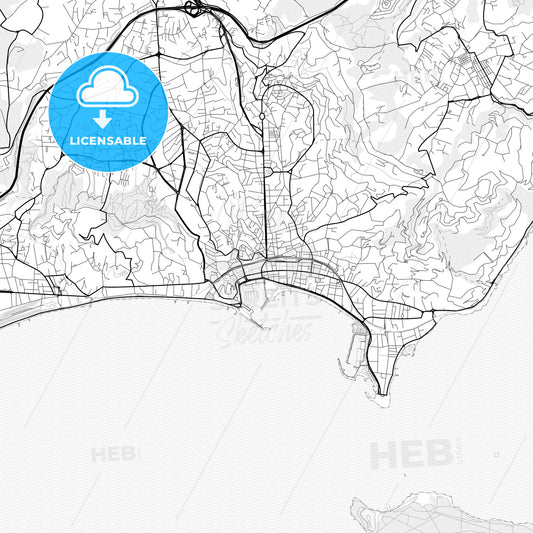 Vector PDF map of Cannes, France