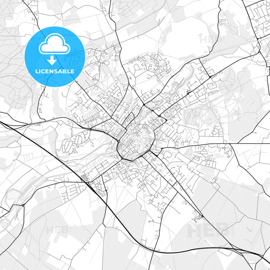 Vector PDF map of Canterbury, England