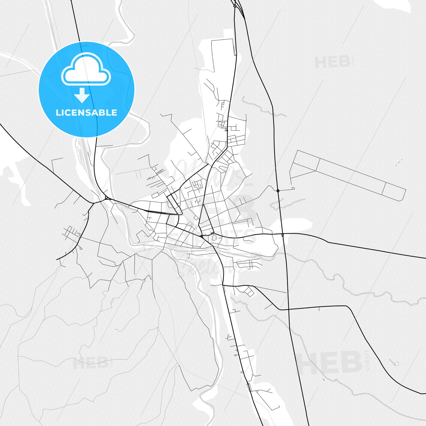 Vector PDF map of Caransebeș, Romania