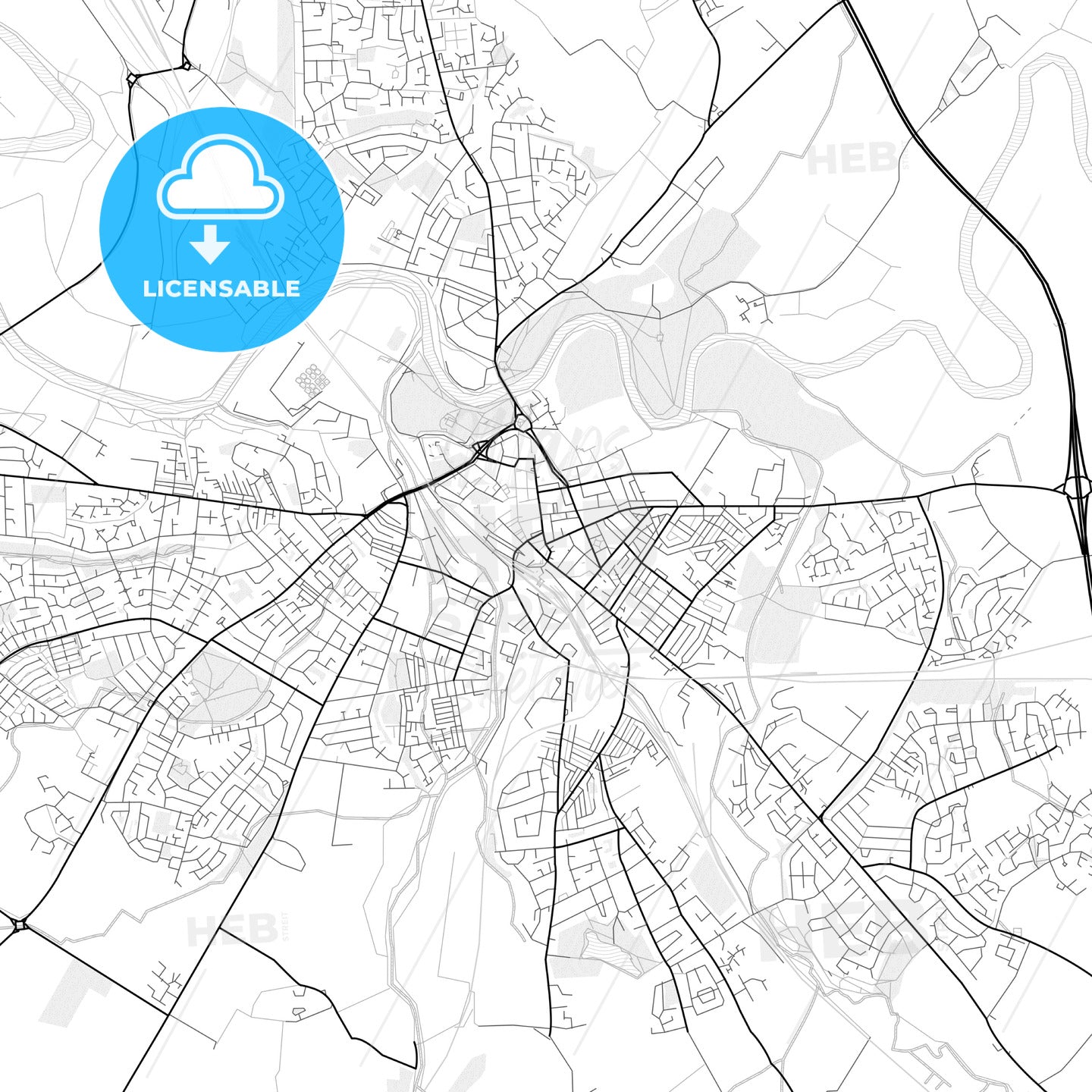 Vector PDF map of Carlisle, England