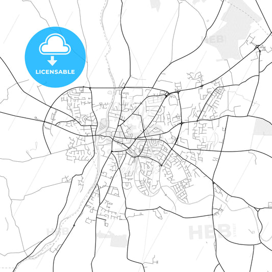 Vector PDF map of Carlow, Ireland