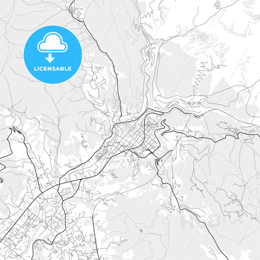 Vector PDF map of Carrara, Italy