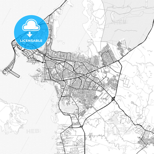 Vector PDF map of Cartagena, Colombia