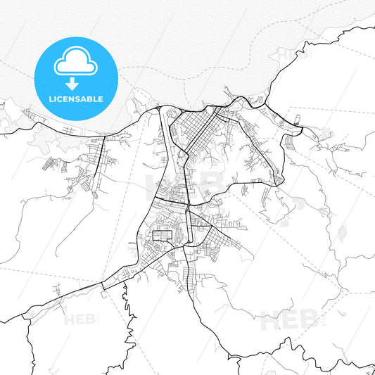 Vector PDF map of Carupano, Venezuela