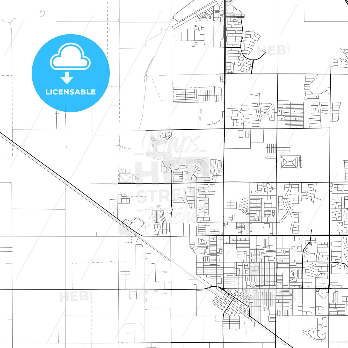 Vector PDF map of Casa Grande, Arizona, United States