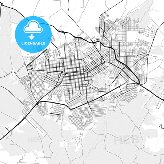 Vector PDF map of Cascavel, Brazil