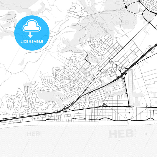 Vector PDF map of Castelldefels, Spain