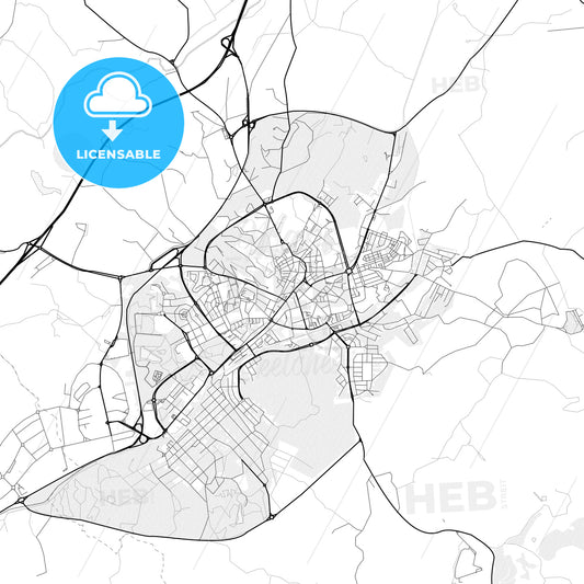 Vector PDF map of Castelo Branco, Portugal