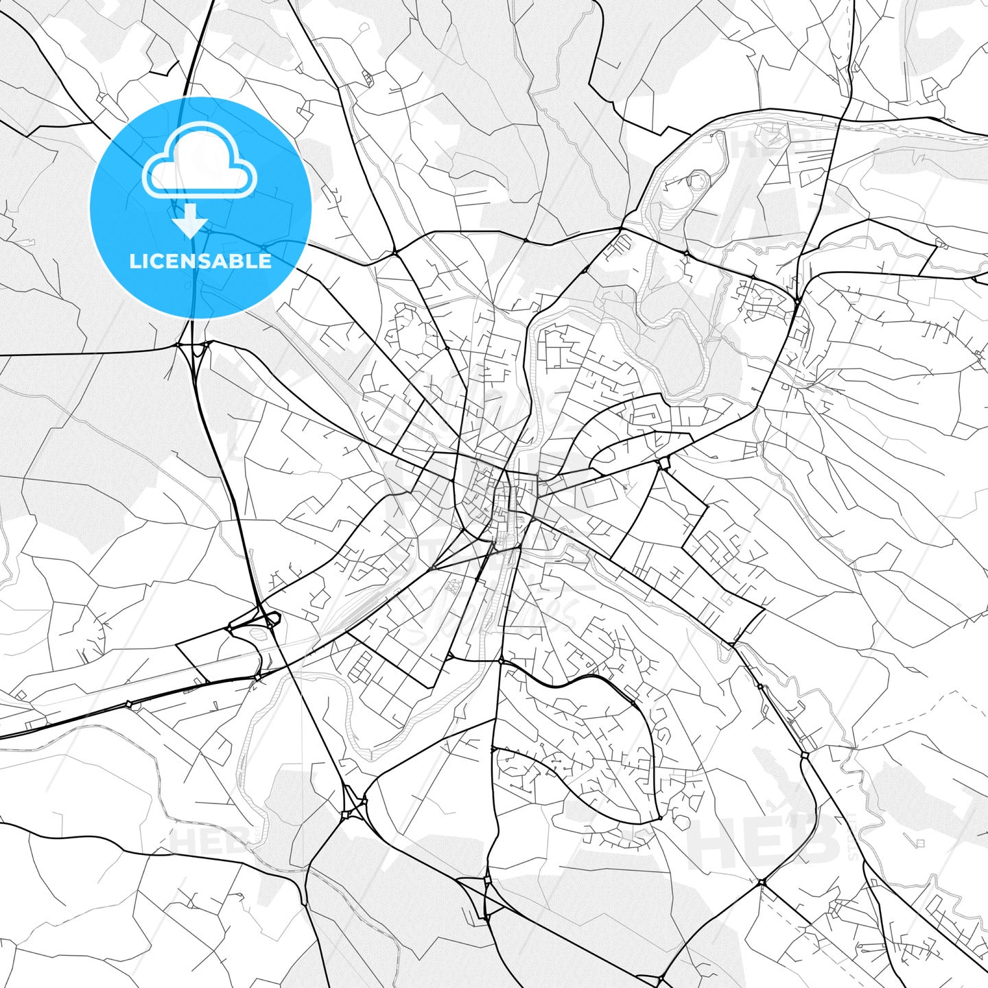 Vector PDF map of Castres, France