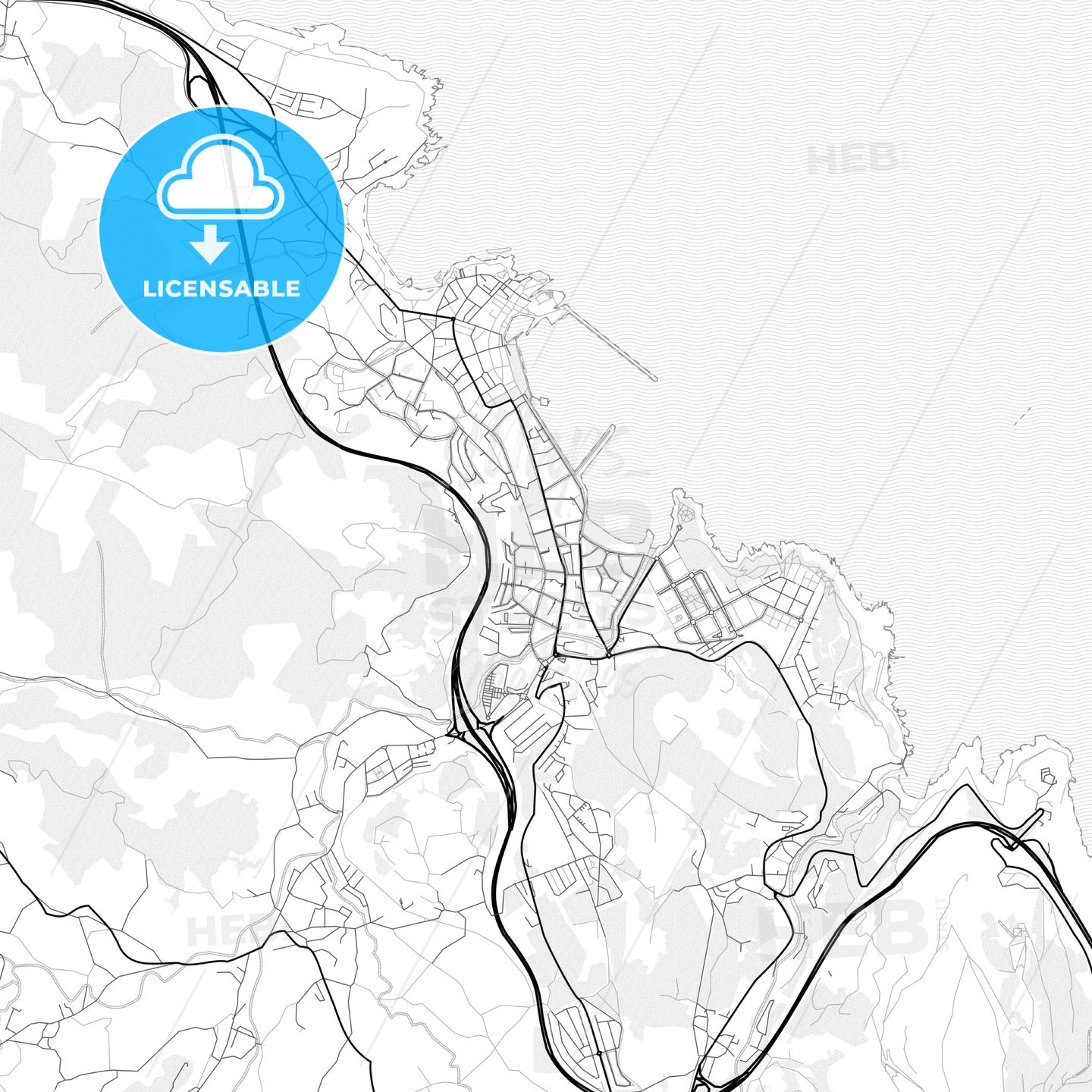 Vector PDF map of Castro-Urdiales, Spain