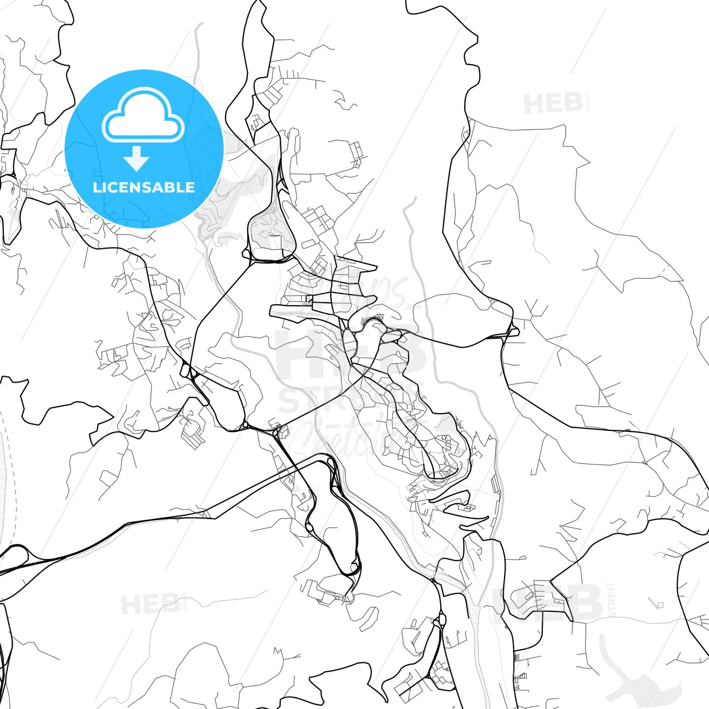 Vector PDF map of Catanzaro, Italy