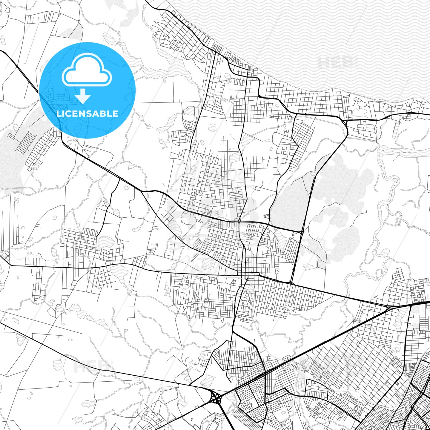 Vector PDF map of Caucaia, Brazil