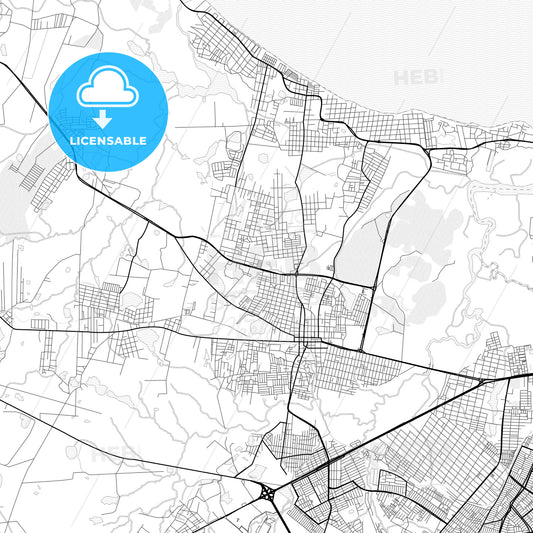 Vector PDF map of Caucaia, Brazil