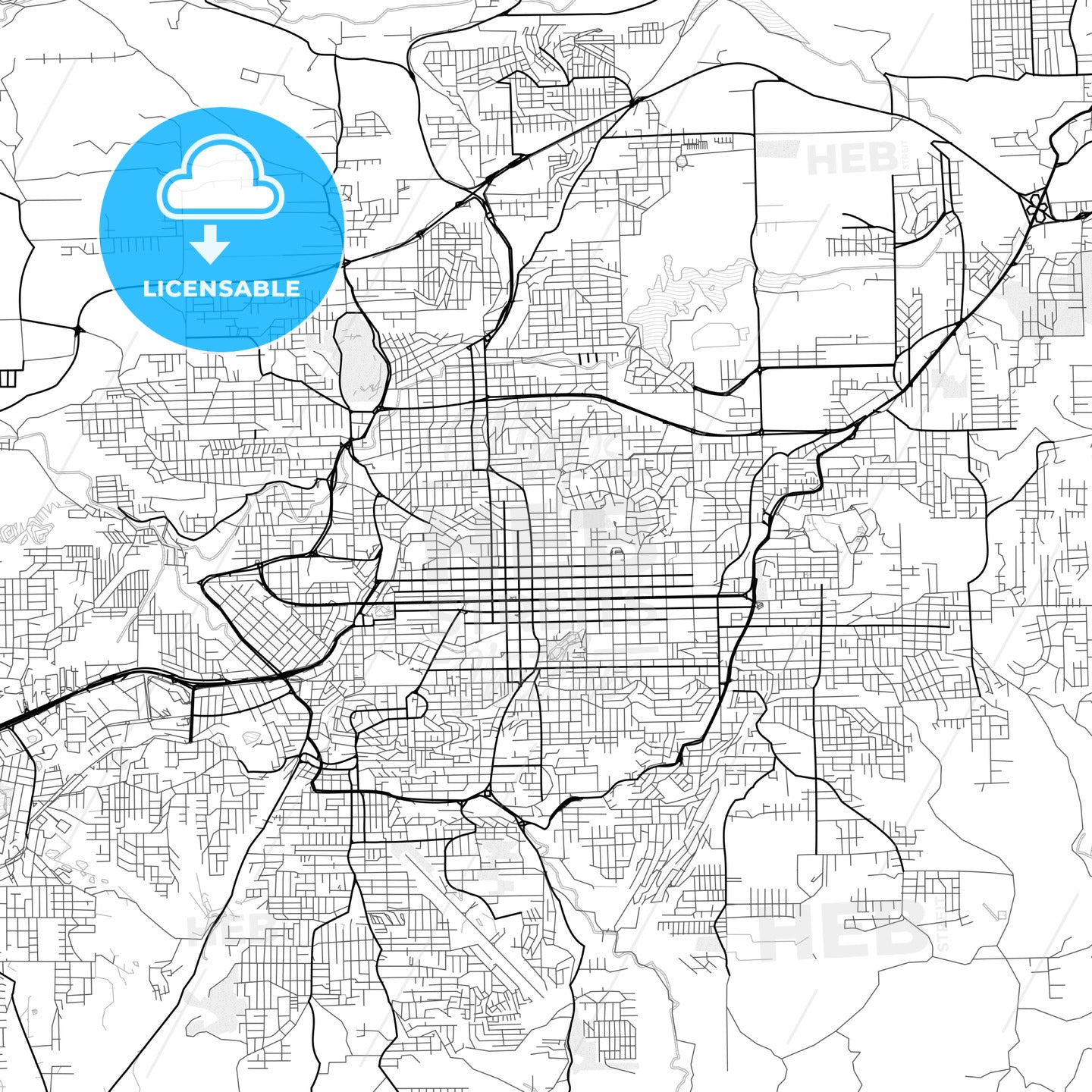 Vector PDF map of Caxias, Brazil