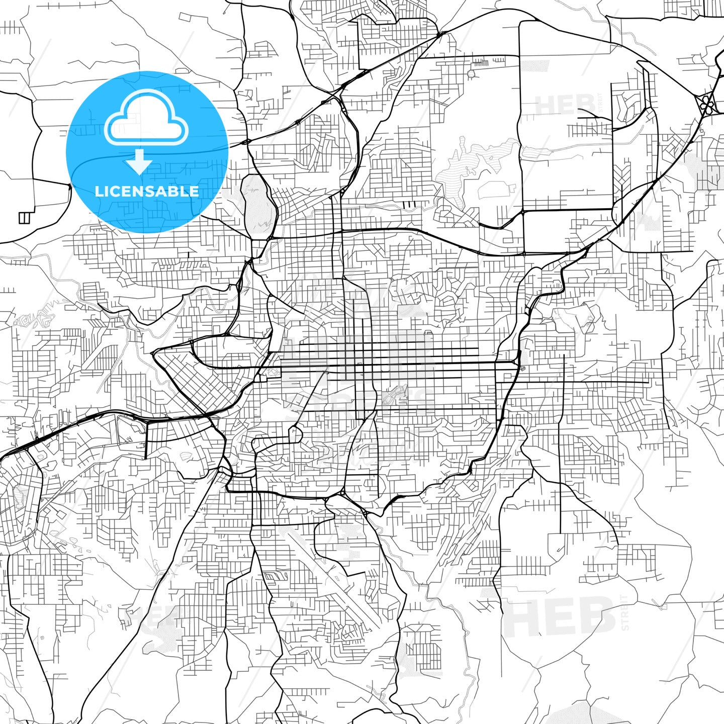 Vector PDF map of Caxias do Sul, Brazil