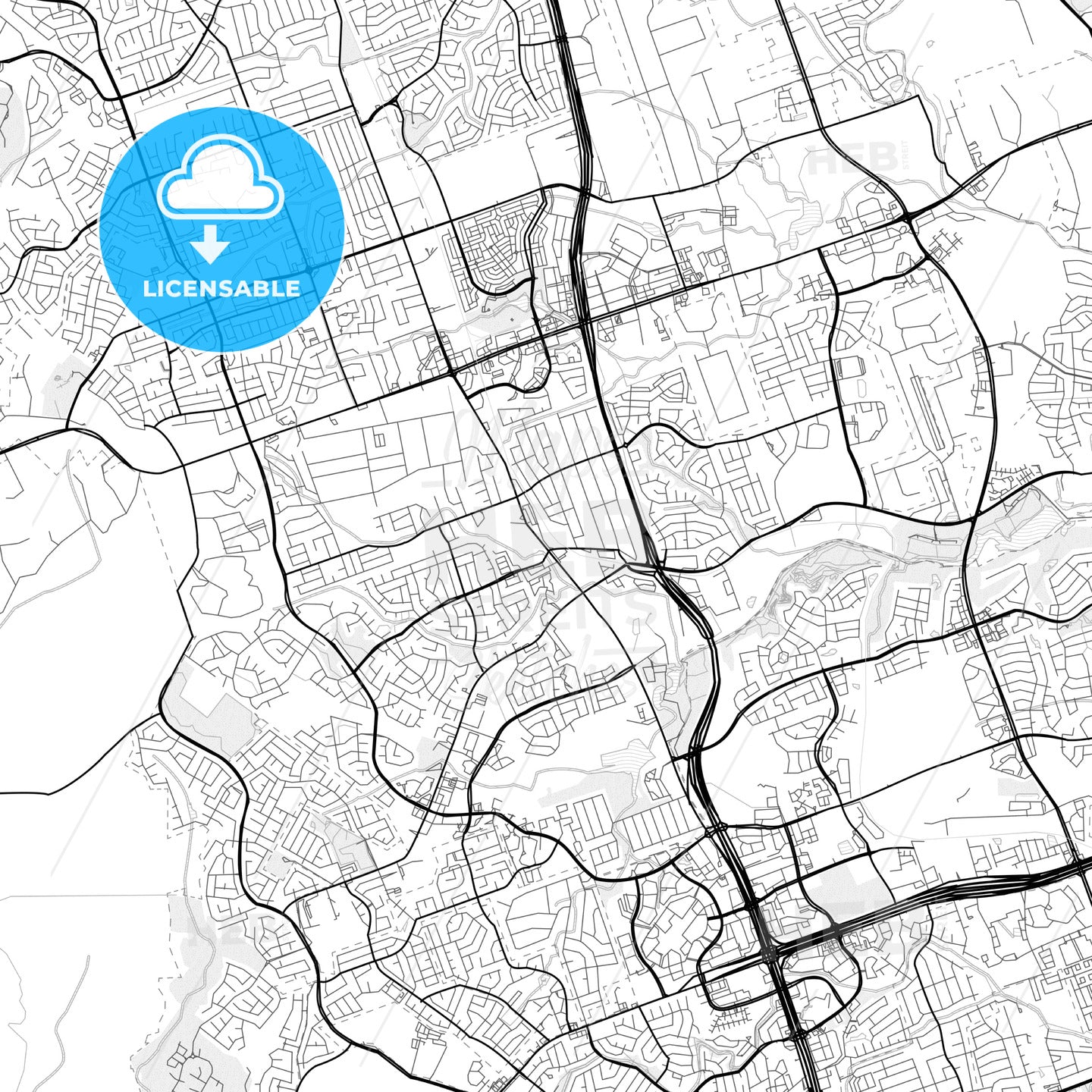 Vector PDF map of Cedar Park, Texas, United States