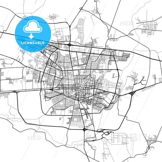 Vector PDF map of Celaya, Mexico