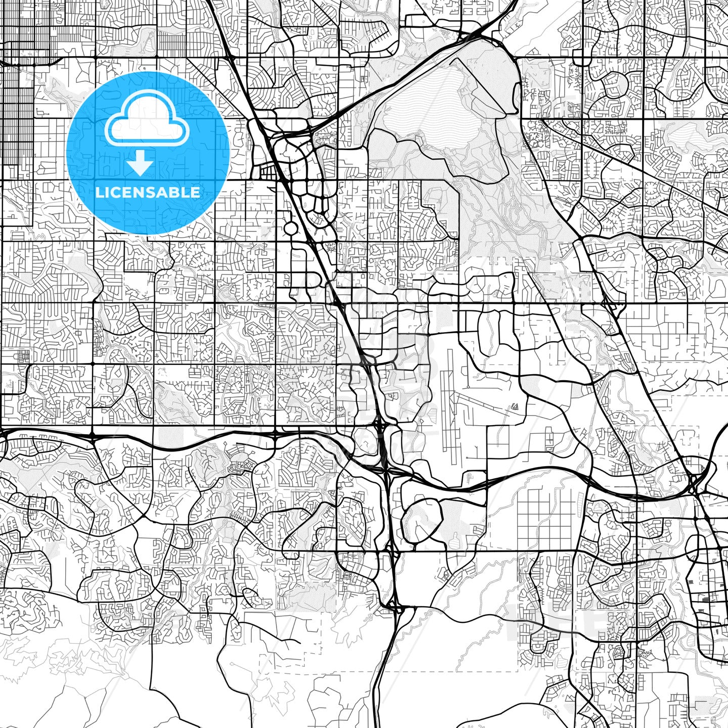 Vector PDF map of Centennial, Colorado, United States