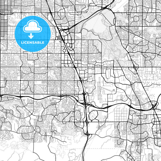 Vector PDF map of Centennial, Colorado, United States