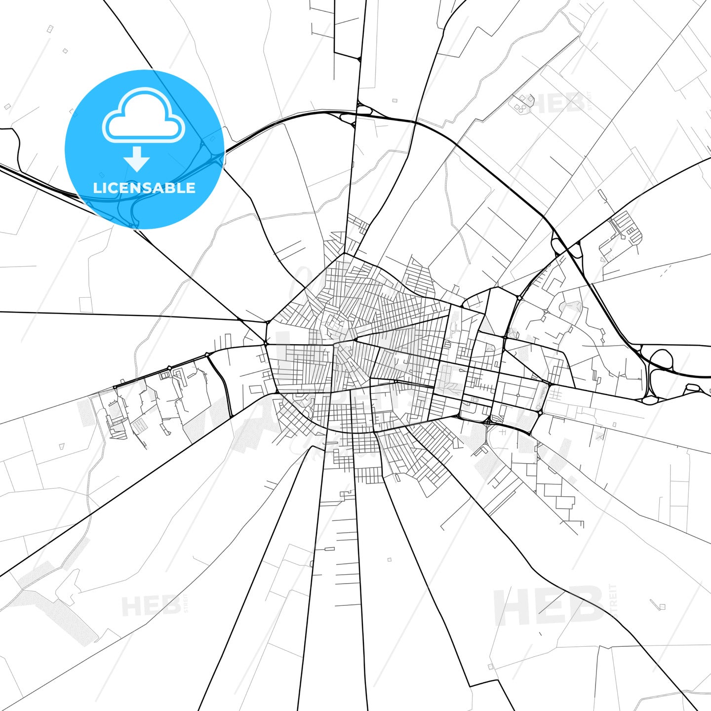 Vector PDF map of Cerignola, Italy