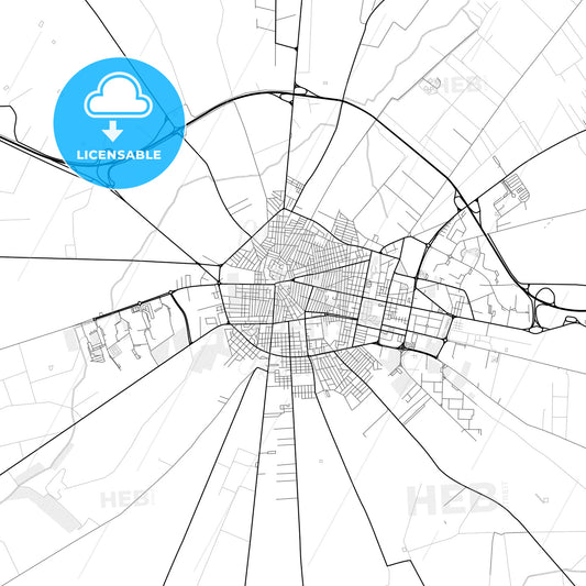 Vector PDF map of Cerignola, Italy