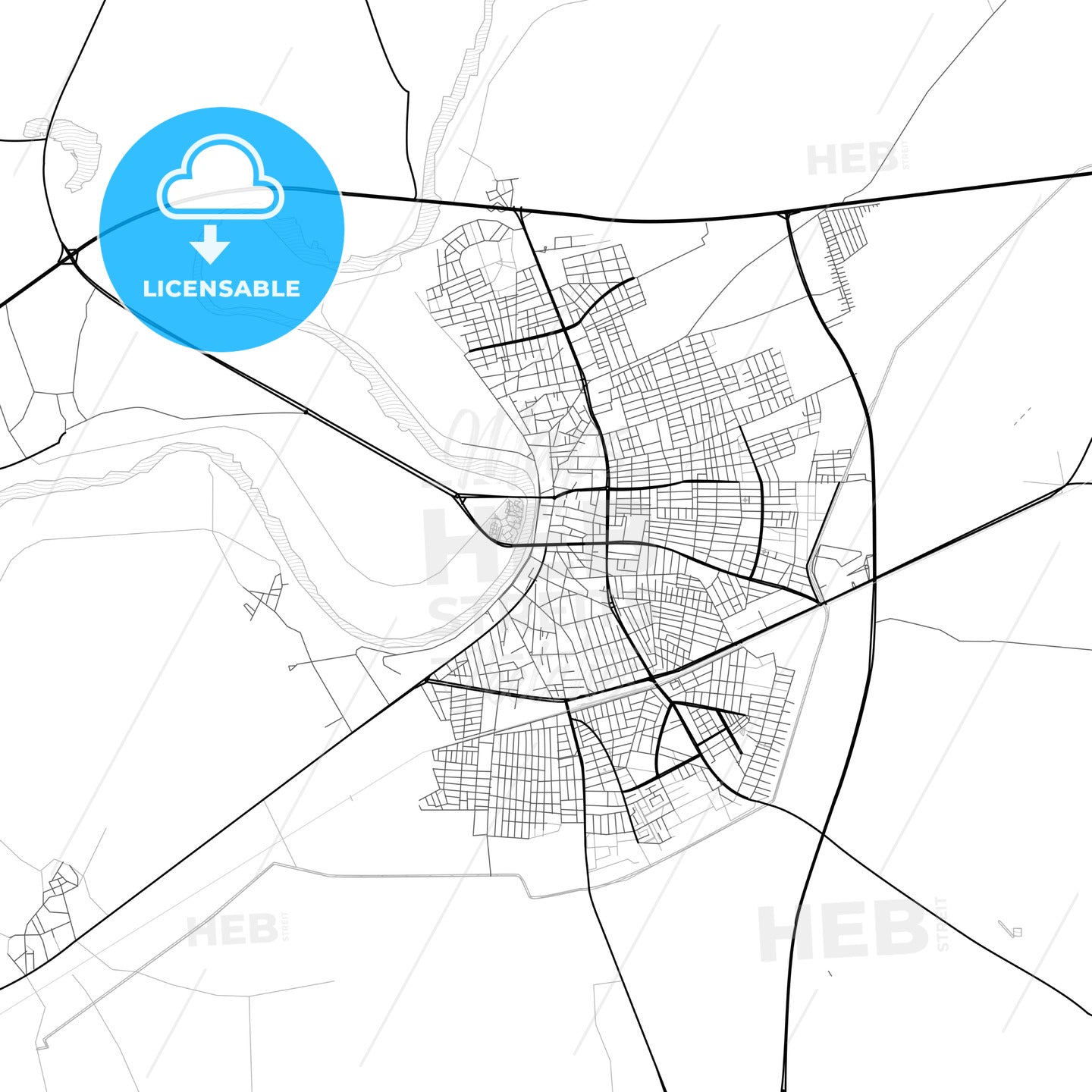 Vector PDF map of Ceyhan, Turkey