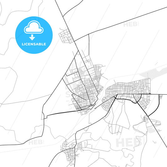 Vector PDF map of Ceylanpınar, Turkey